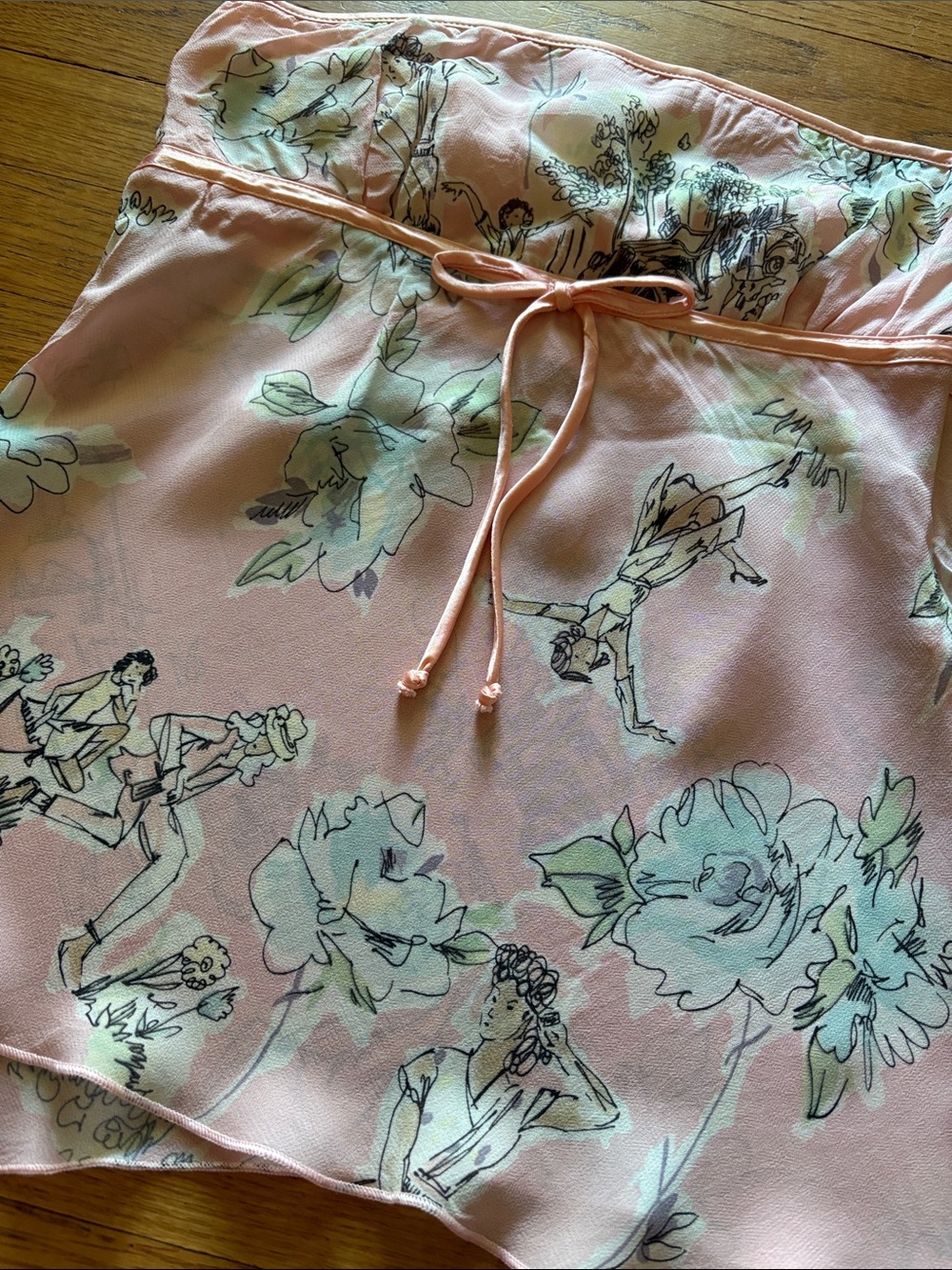 y2k Arden B pink handkerchief hem strapless going out top - Picture 2 of 7